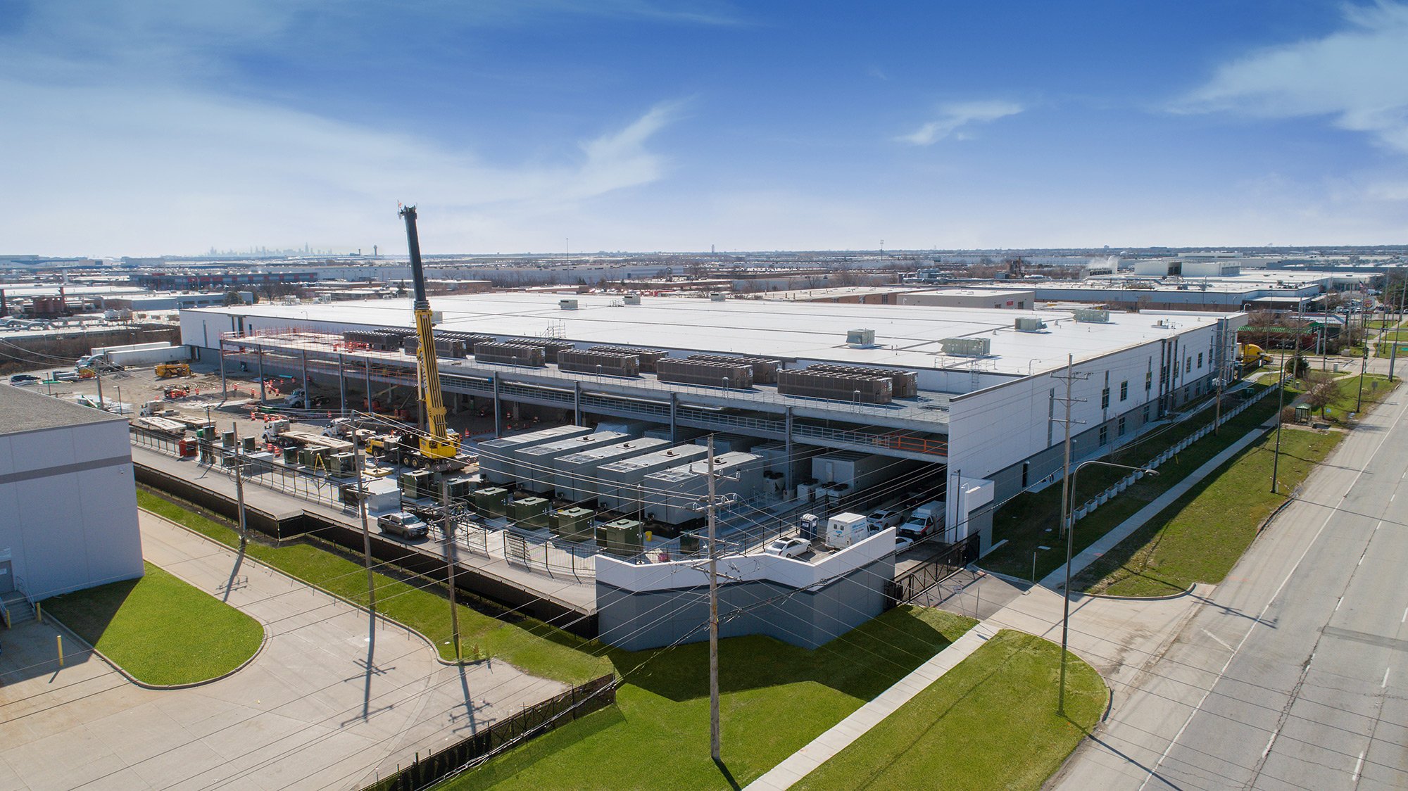 Aerial of Chicago II Data Center exterior